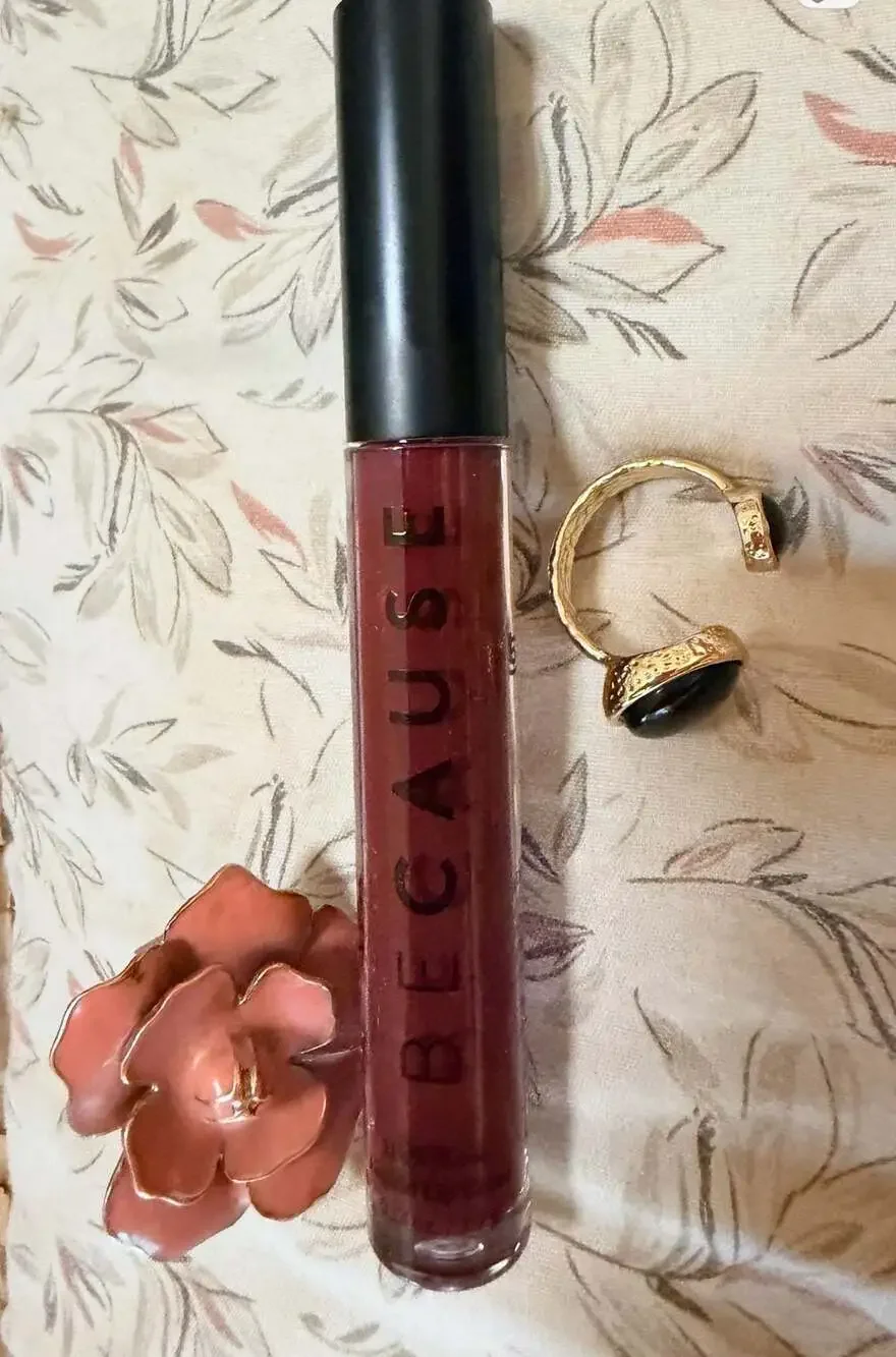 New in Box Because Cosmetics High Shine Liquid Lip Color Make Mine Merlot
